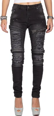 Produktbild von Cipo & Baxx Damen Jeans WD383 Schwarz W26/L32