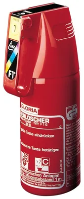 Produktbild von KFZ-Pulverfeuerlscher 1 kg mit Dauerdruck Brandklasse A 8 A 34 B C o.Manom.+Halt.