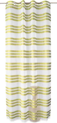 Produktbild von Ösen Schal transparent Organza Gardine mit Querstreifen, 243 x140 (HxB), Grün, 89133