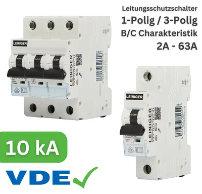 Produktbild von Leitungsschutzschalter Sicherungsautomat 10 kA 2A-63A B C