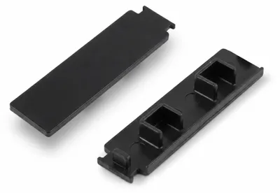 Immagine prodotto di Copertura per binario tenda, confezione da 2 pezzi - Nero, per binari a 2 guide