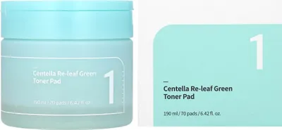 Image de Numbuzin No.1 Centella Re-leaf Green Toner Pad 70 pcs - tampons apaisants pour le visage