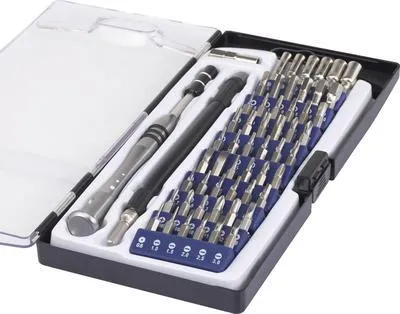 Produktbild von Basetech 1430586 Bit-Set 58teilig Schlitz, Kreuzschlitz Phillips, Innen-Sechsrund (TX), Sechsrund BO, Innen-Sechskant,