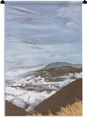 Produktbild von MuchoWow® Wandteppich Wandbehang Wolken - Berg - Himmel 90x135 cm Tapisserie Dekoration Wandtuch - Baumwolle - Wandskulptur
