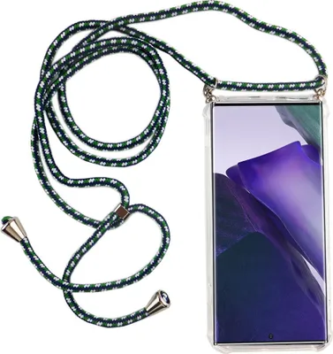 Image de Cordon pour téléphone portable Samsung Galaxy Note 20 Ultra - Étui collier avec bandoulière - Lanière avec coque de protection, couleur verte