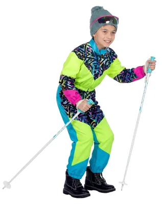 Produktbild von 80er Jahre Skianzug Kostüm für Kinder - 116 (6-8 Jahre)