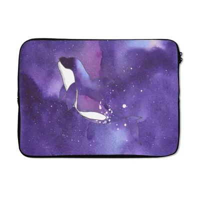 Produktbild von MuchoWow® Laptop Hülle 14 ZollTiere - Wal - Lila - Aquarell Laptoptasche - Laptoptasche - Stoßsicher - Schutzhaube