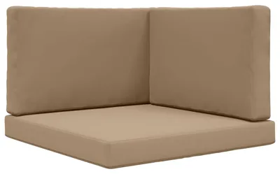 Image de Coussins de canapé d'extérieur vidaXL, lot de 3, taupe, polyester