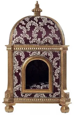 Image de Casa Padrino Maison baroque pour chat violet / or h. 94 cm - Meubles baroques pour animaux de compagnie