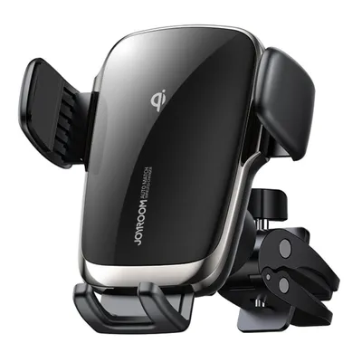 Produktbild von Joyroom Qi Wireless 15 W automatische Auto-Ladegerät elektrische Telefonhalter kompatibel mit Smartphones (Luftschlitz) für Lüftung schwarz