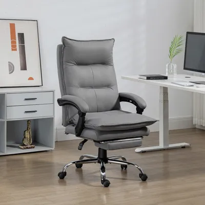 Produktbild von SUGIFT Bürostuhl mit Massagefunktion, Heizfunktion, Fernbedienung, ausfahrbare Fußstütze, neigbar, grau, 66,0x74,0x121,5 cm, für Büro und Homeoffice