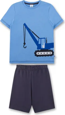 Produktbild von Sanetta Jungen Schlafanzug - kurz, Kids, Nachtwäsche, Pyjama, Baumwolle Blau 104