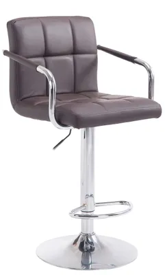 Produktbild von TPFLiving Barhocker Luca Gestell Metall in Chromoptik Kunstleder Braun