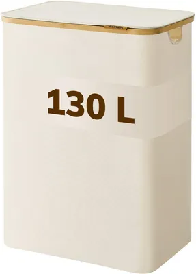 Produktbild von ACAZA Wäschekorb - Wäschesortierer - 2 Fächer - Bambus - 120 Liter - Beige