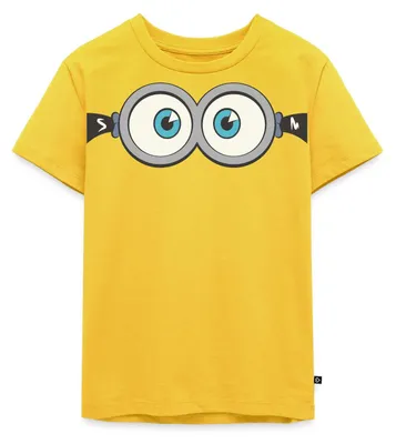 Produktbild von Spreadshirt Minions Phil Jerry Gesicht Kostüm Fasching Kinder Premium T-Shirt, 134/140 (8 Jahre), Sonnengelb