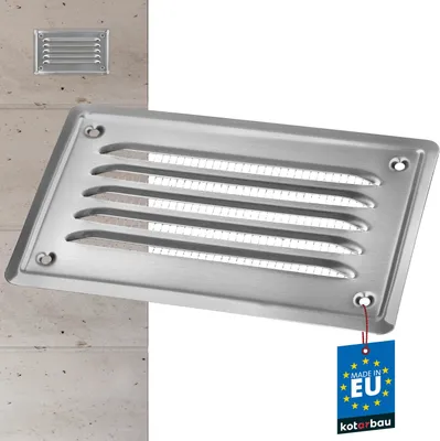Zdjęcie produktu dla KOTARBAU® Kratka Wentylacyjna Stal Nierdzewna Metalowa Siatka Srebrna 165 X 100 MM