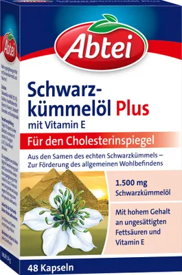 Produktbild von Abtei | Schwarzkümmelöl Plus mit Vitamin E | 48 Kapseln