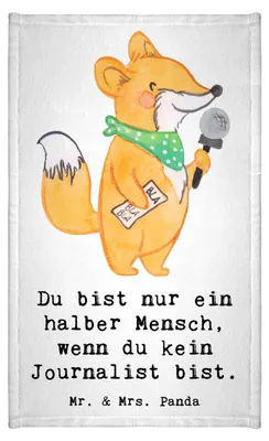 Produktbild von Mr. & Mrs. Panda Handtuch Journalist Herz - Weiß - Geschenk, Mini-Handtuch, Klein, Spruch, Gästetuch, Ausbildung, Witzig, Redakteur, Gäste-WC, frottierhandtuch, Studium
