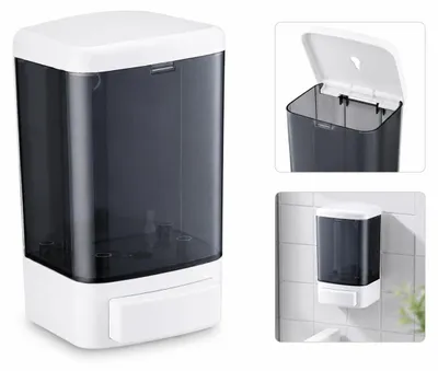 Produktbild von Duschspender Wandmontage 1000ml, praktischer Shampoo Spender mit transparentem Sichtfenster, nachfüllbarer Seifenbehälter für Dusche, Bad und Küche