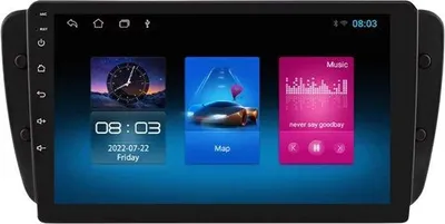 Imagen del producto de Radio para coche con Bluetooth y CarPlay para Seat Ibiza 6J (2009–2013) – Compatible con Apple y Android – Sistema de audio estéreo – Sistema de navegación – 1 GB de RAM / 16 GB de almacenamiento