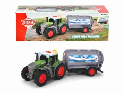 Image de DICKIE Tracteur agricole Fendt avec remorque à lait 26cm