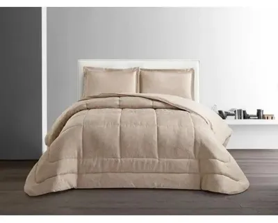 Produktbild von Lavella 3-teiliges Bettdecken-Set 260 x 240 cm beige aus Jacquard und Microfaser