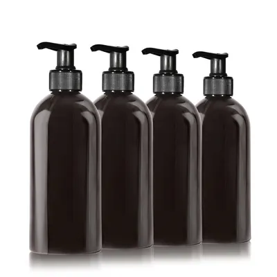 Image de 4 flacons distributeurs de savon de 500 ml, plastique, noir