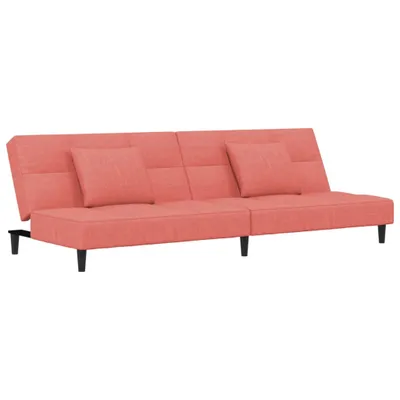 Image de vidaXL Canapé-lit 2 places avec 2 coussins Rose velours