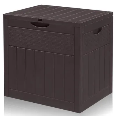 Produktbild von FCH Gartenbox Wasserdicht, 126L Kunststoff-Aufbewahrungsbox – für Garten, Terrasse, Balkon, 56x43x53 cm, Braun