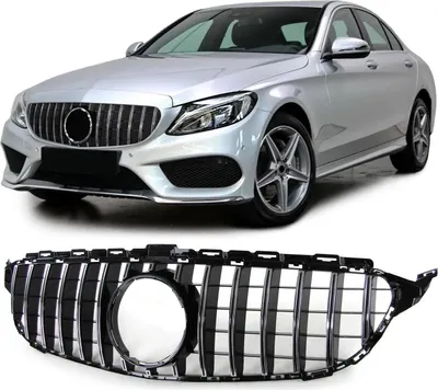 Produktbild von Sport Kühlergrill Schwarz Chrom für Mercedes C Klasse W205 S205 13-18