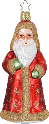 Produktbild von Christbaumschmuck Anhänger Glas Weihnachtsmann 13cm Rot / Gold