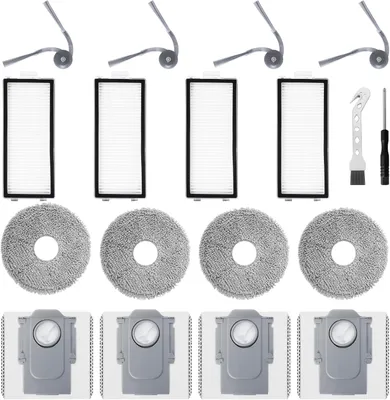 Produktbild von Ersatzteile ZubehörSet für roborock Saros Z70 Saugroboter, 4 HEPA-Filter, 4 Wischtücher, 4 Seitenbürsten, 4 Staubbeutel, 1 Reinigungsbürste, 1 Schraubendreher