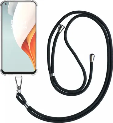 Immagine prodotto di Custodia per telefono adatta a OnePlus Nord N100 trasparente antiurto con cordino universale staccabile - Custodia Cover in silicone antiurto con cordino - Smartphonics