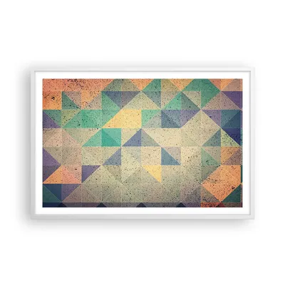 Produktbild von Gerahmtes Poster - Weißer Rahmen - Abstraktion Dreieck Muster - 91,5x61 cm - Wand Bild - Wanddeko - Wandbilder - Wandposter - Bilderrahmen - Bilder - Kunstdruck - Wandbild - P2WAA91x61-4287