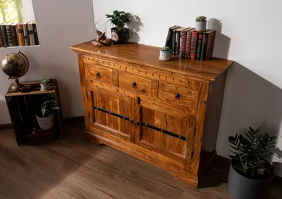 Produktbild von MASSIVMOEBEL24 Kommode Akazie 120x40x90 honig  lackiert OXFORD #0531