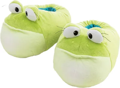 Produktbild von NICI 62972 Plüschschuhe Frosch Frowini Größe 36-39 (M) - karamell - Warme Kuscheltier Hausschuhe für Kinder und Erwachsene, Tier-Schuhe mit Anti-Rutsch Sohle, Slippers