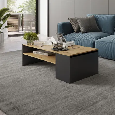 Produktbild von Vicco Couchtisch Rubby, 110 x 60 cm, Artisan Eiche/Anthrazit/Anthrazit