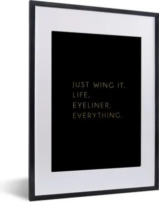 Produktbild von MuchoWow® Gerahmtes Poster Zitate - Motivation - Gold - Schwarz 30x40 cm - Poster mit Schwarzem Bilderrahmen Wandposter Rahmen Foto Bilder - Wandposter Schlafzimmer