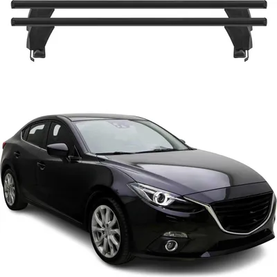 Image de Menabo Barres de toit Transversales pour Mazda 3 2013-2018 Alu Noir ABE 2x