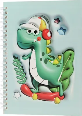 Produktbild von Notizbuch Dinosaurier A5 für Kinder - Tagebuch Dino Motiv Schulheft Hardcover Geschenkidee