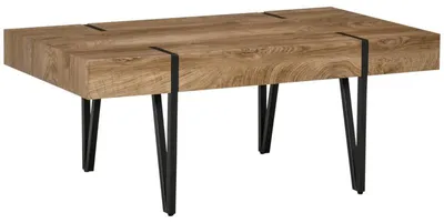 Immagine prodotto di Tavolino da caffè industriale | Colore: legno naturale | Dimensioni: 105x60x42 cm