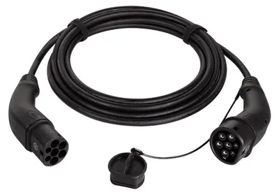 Obrázok produktu pre LogiLink EVC0107, Čierna, Type 2, Type 2, Čierna, Uhlové, Uhlové