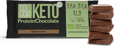 Image de CHOCOLAT DE PROTEINES KETO AU CARAMELLE GELÉ40 g - KAKAO