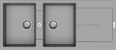 Immagine prodotto di Lavello 2 vasche e gocciolatoio croma Enigma D200