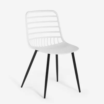Produktbild von Moderne Stühle aus Polypropylen für Küche, Esszimmer, Bar Lenny - Weiß