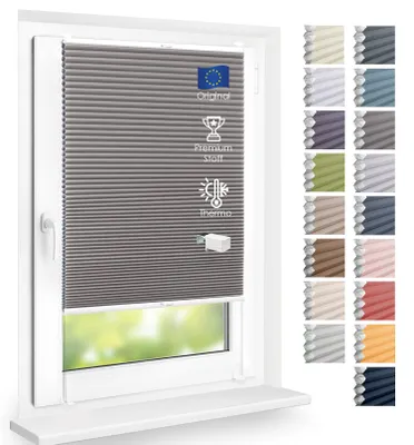 Produktbild von Thermo Wabenplissee Hitzeschutz, ohne Bohren, Stahlgrau, 65x210