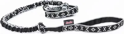 Zdjęcie produktu dla Smycz nylonowa z amortyzatorem - srebrna Manmat 175-230 cm
