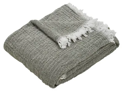 Produktbild von Wohndecke Luma Done 150x200 cm 300 g/m² mit dekorativen Fransen im Boho-Chic