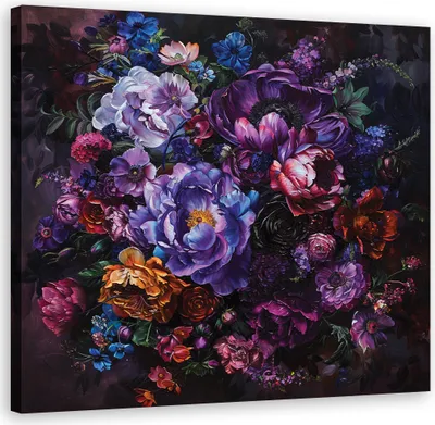 Produktbild von Leinwandbild Bukiet Kwiatów 60x60 Feeby Bunt bild für die wand bereit zum aufhängen