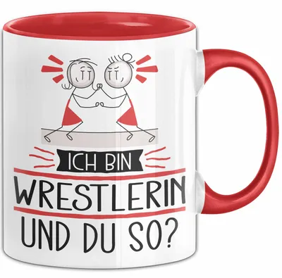 Produktbild von Wrestlerin Tasse Geschenk Ich Bin Wrestlerin Und Du So Geschenkidee Lustiger Spruch Becher (Rot)
